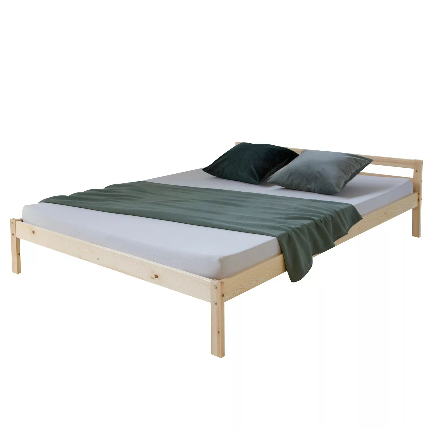 Homestyle4u Holzbett 140 x 200 cm Braun 640 günstig online kaufen