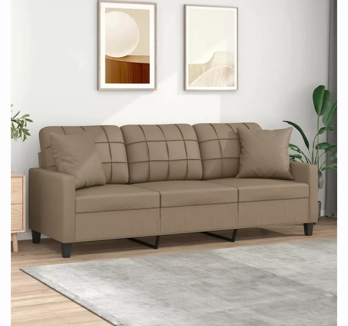 vidaXL Sofa Sofa Kunstleder mit Zierkissen, 180 cm günstig online kaufen