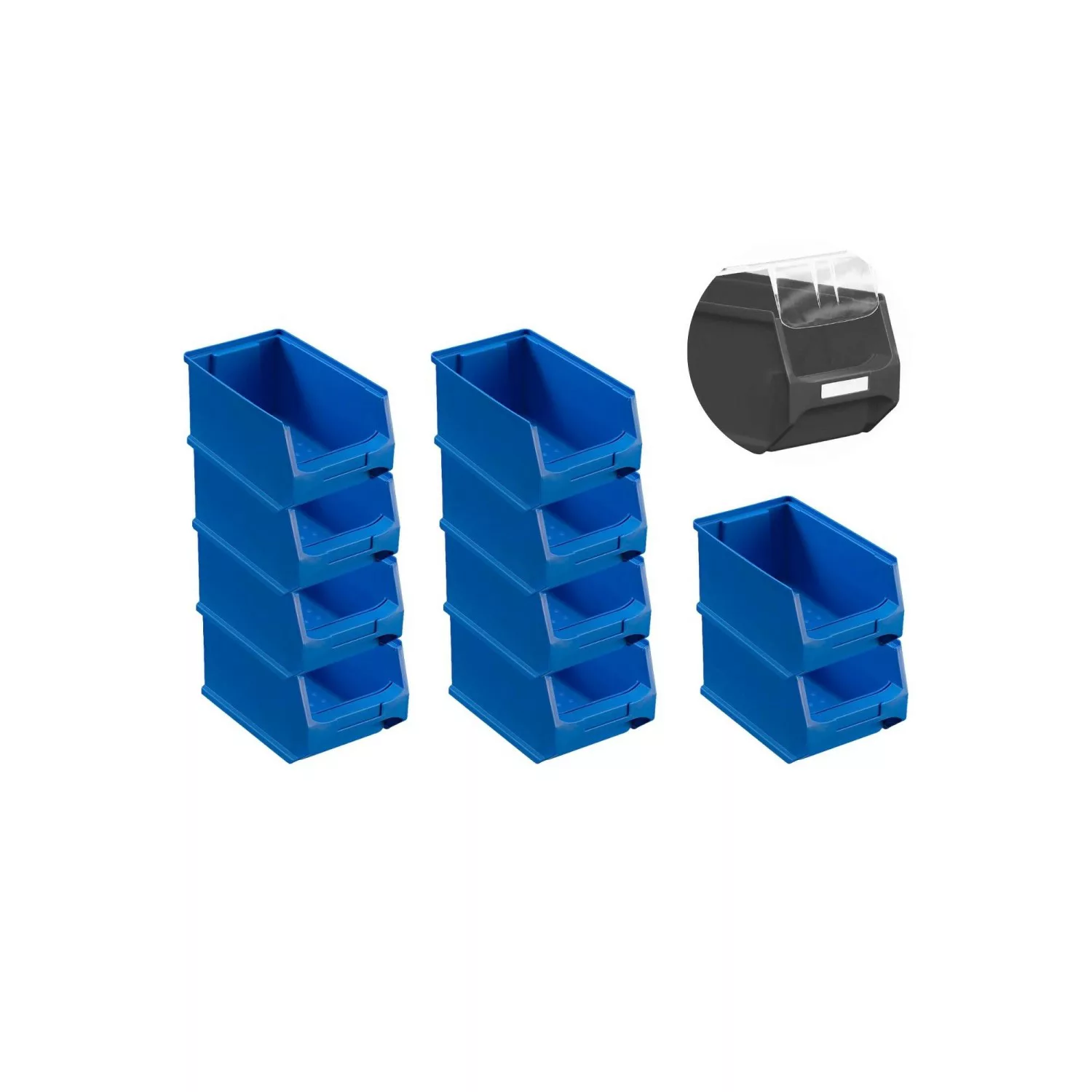 PROREGAL SparSet 10x Blaue Sichtlagerbox 3,0 mit Abdeckung HxBxT 125 x 145 günstig online kaufen