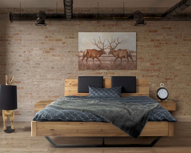 MassivHOLZ Massivholzbett »Dolce Vita II« Wildeiche Bett günstig online kaufen