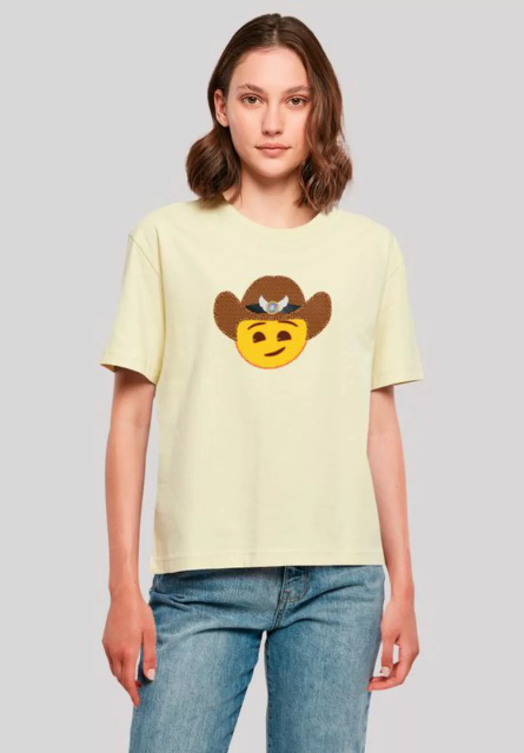 emoji couture T-Shirt Smiling sequin yellow face cowboy hat Premium Qualitä günstig online kaufen