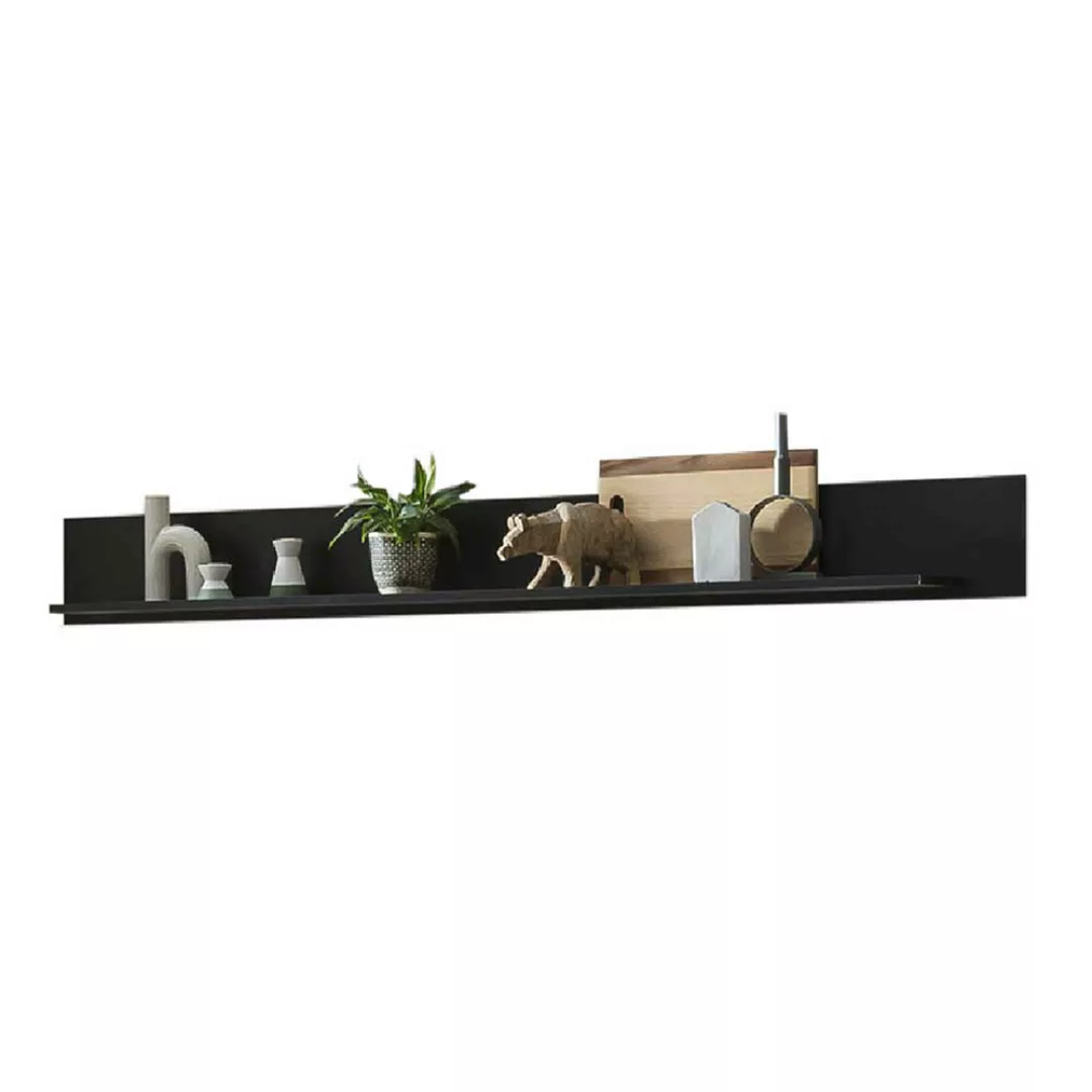 Wohnzimmerregal Wand in Schwarz 186 cm breit günstig online kaufen