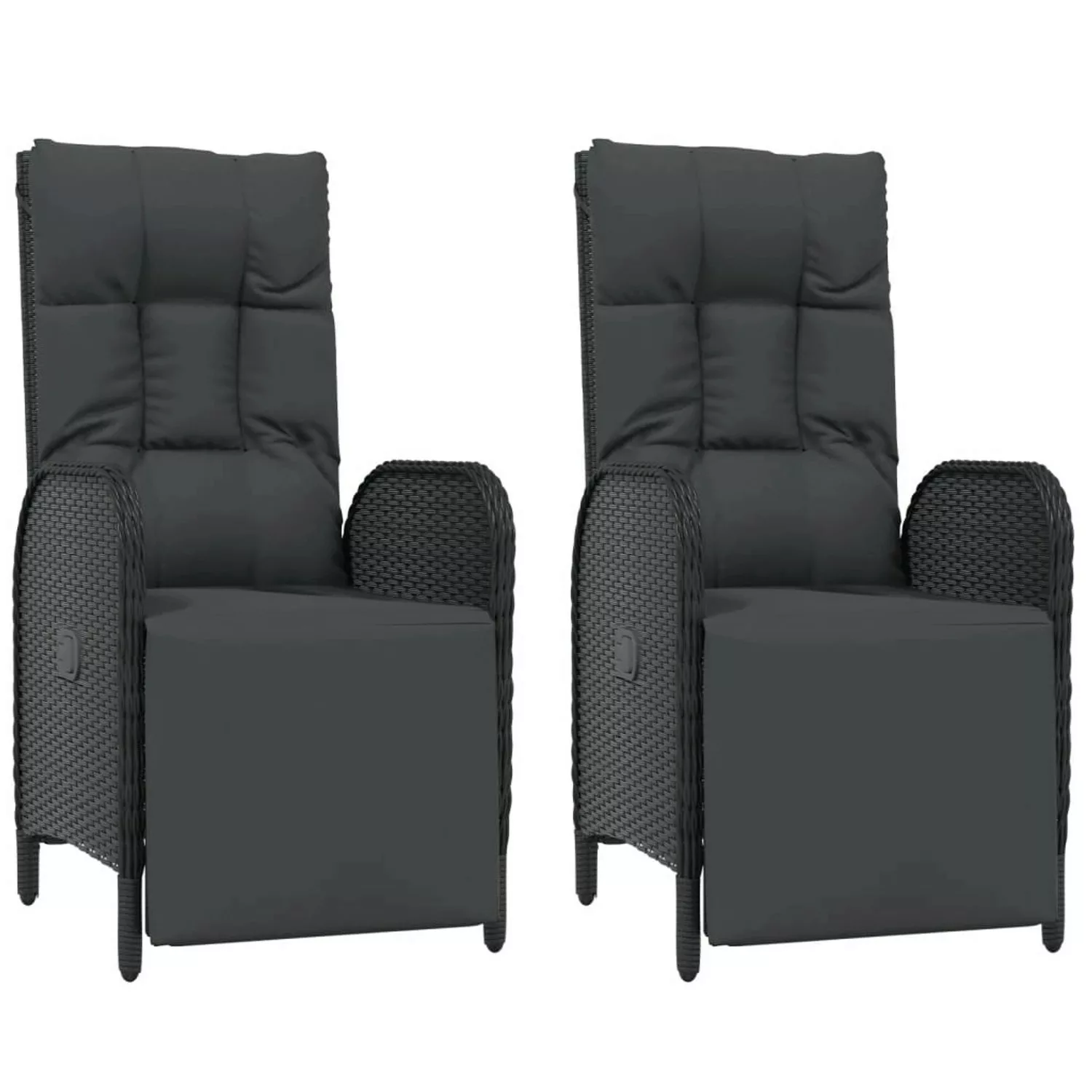 Vidaxl Garten-relaxsessel Mit Kissen 2 Stk. Poly Rattan Schwarz günstig online kaufen