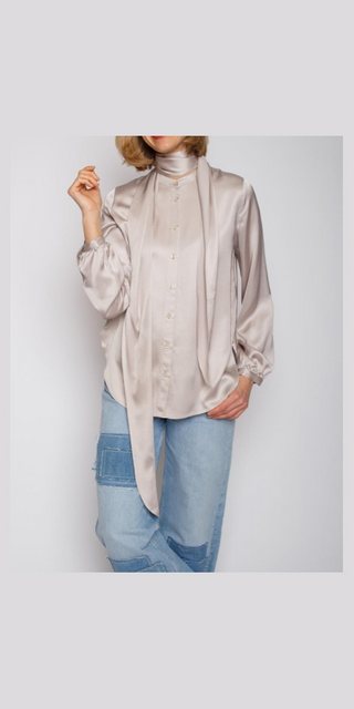 Emily Van Den Bergh Hemdbluse Bluse EMILY VAN DEN BERGH taupe günstig online kaufen