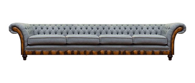 JVmoebel Sofa Grauer Wohnzimmer Chesterfield 4-Sitzer Luxuriöse Polstercouc günstig online kaufen