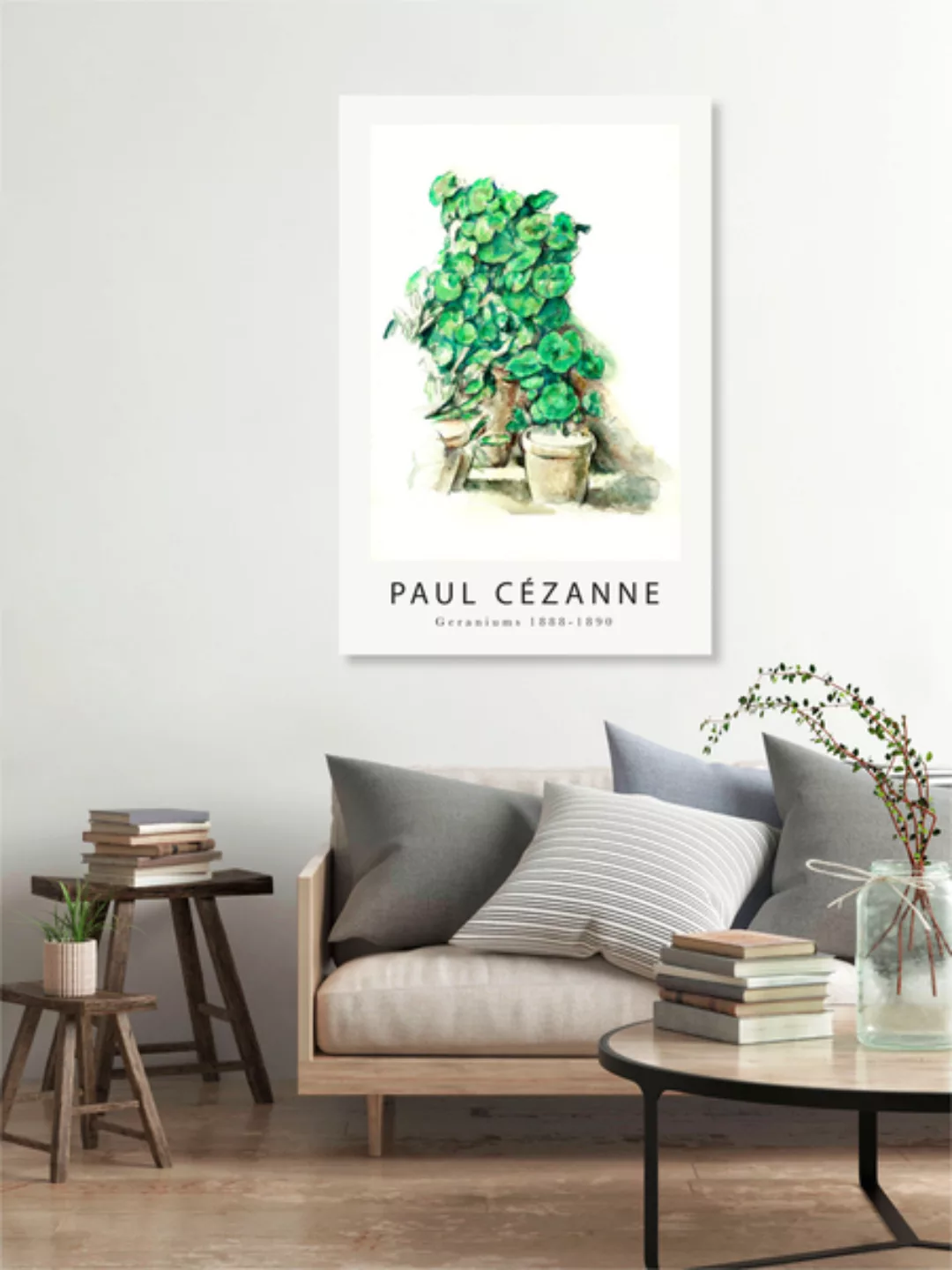 Poster / Leinwandbild - Geraniums Von Paul Cézanne günstig online kaufen