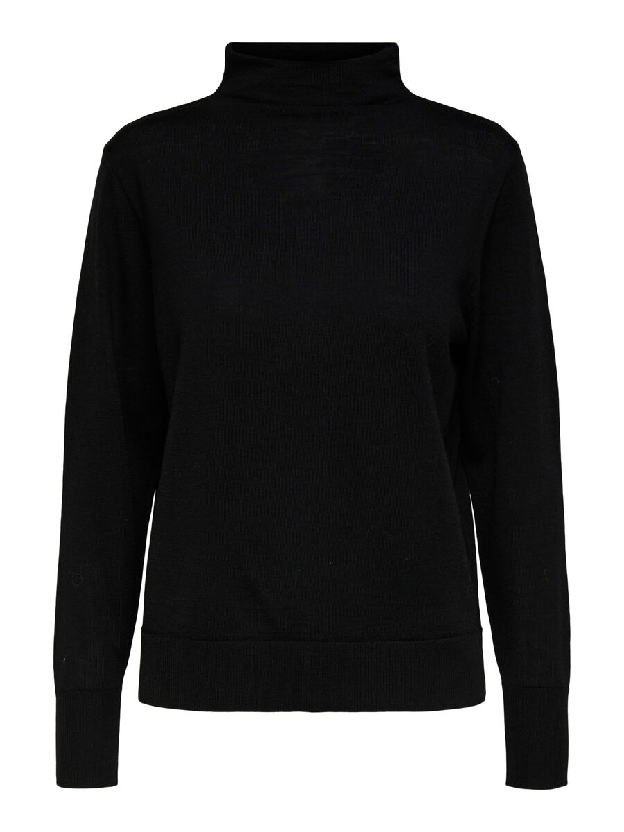 SELECTED Merinowoll Pullover Damen Schwarz günstig online kaufen