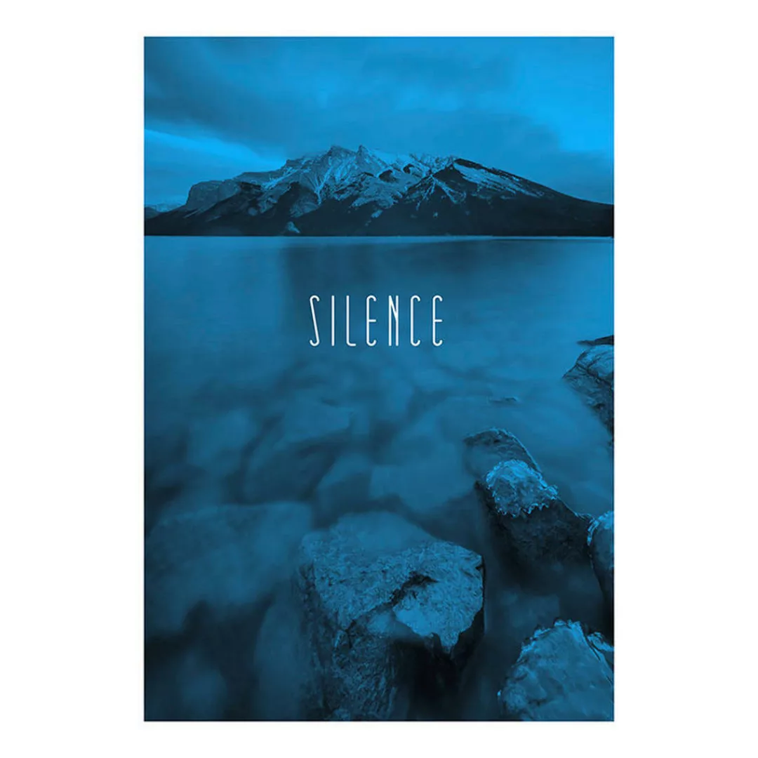 Komar Poster Word Lake Silence Blue Natur B/L: ca. 50x70 cm günstig online kaufen