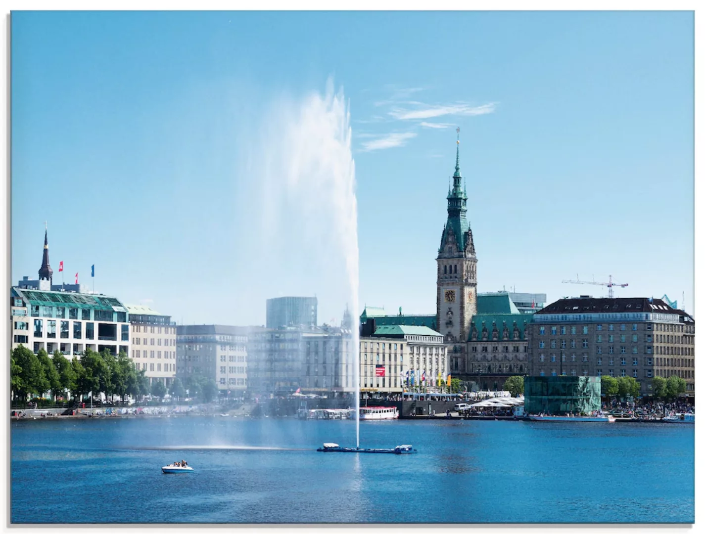 Artland Glasbild "Hamburg Alsterfontäne mit Rathaus", Deutschland, (1 St.), günstig online kaufen