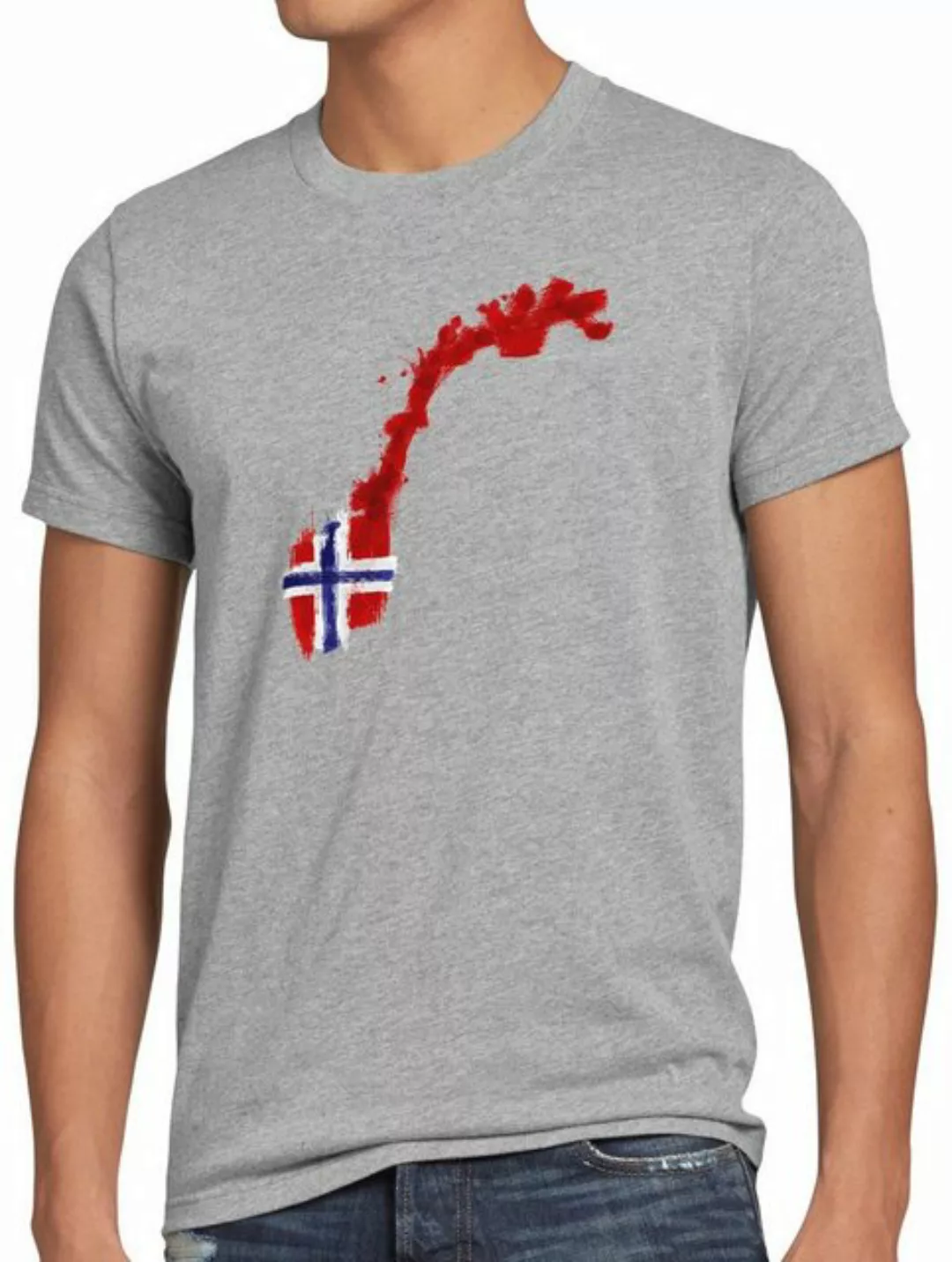 style3 Print-Shirt Herren T-Shirt Flagge Norwegen Fußball Sport Norway WM E günstig online kaufen