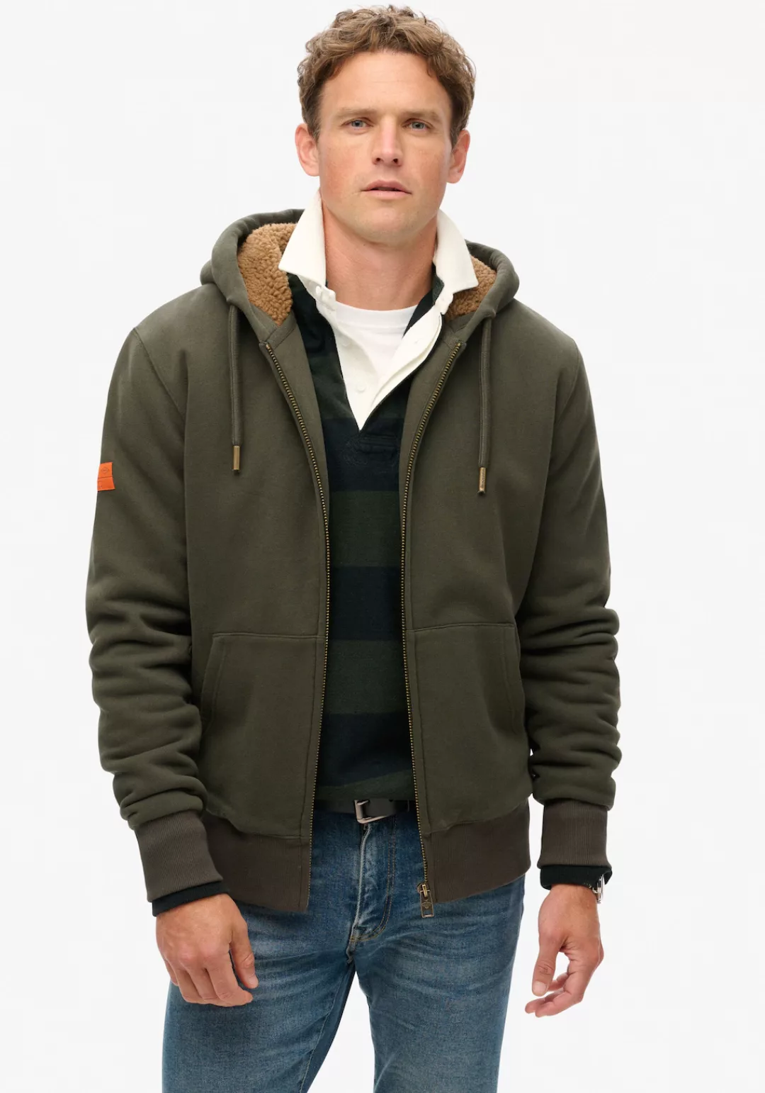 Superdry Kapuzensweatjacke "Borg Lined Ziphood" günstig online kaufen