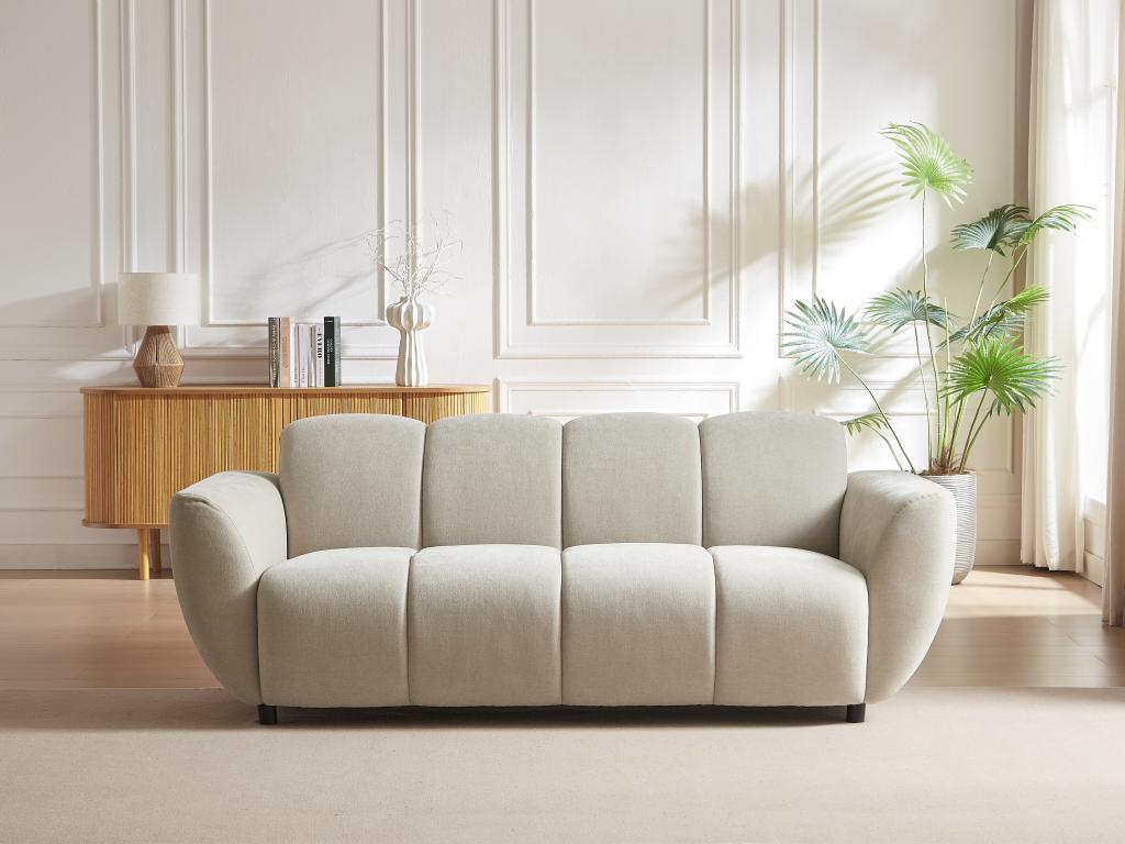 Sofa 3-Sitzer - Stoff - Beige - Stepp-Optik - JULORI günstig online kaufen