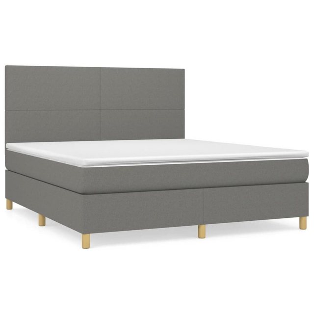 vidaXL Bettgestell Boxspringbett mit Matratze Dunkelgrau 160x200 cm Stoff B günstig online kaufen