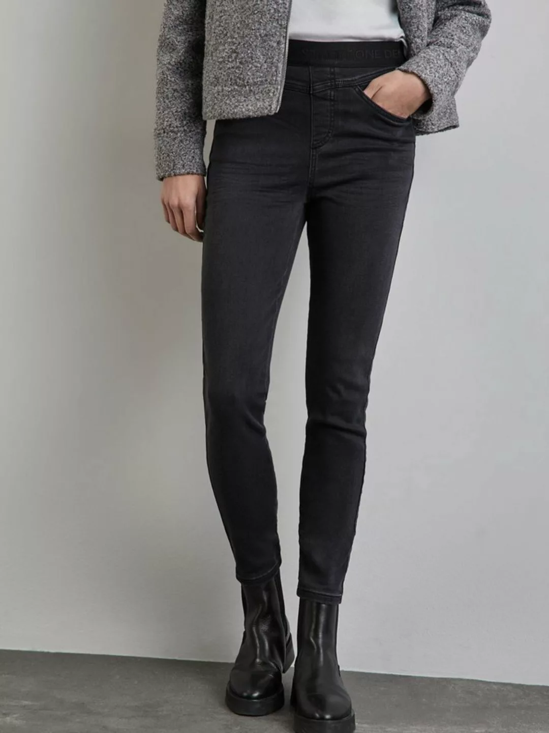 STREET ONE High-waist-Jeans (1-tlg) Plain/ohne Details günstig online kaufen