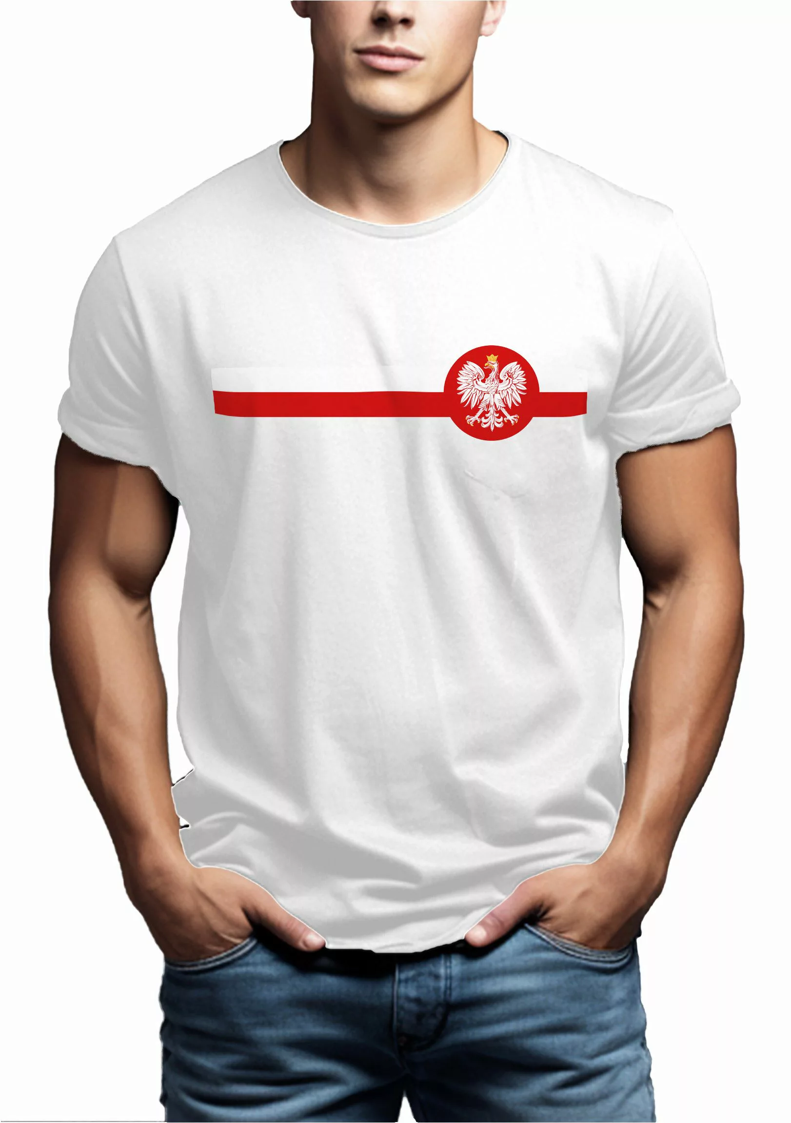 MAKAYA Print-Shirt Polnische Flagge Herren Polen günstig online kaufen