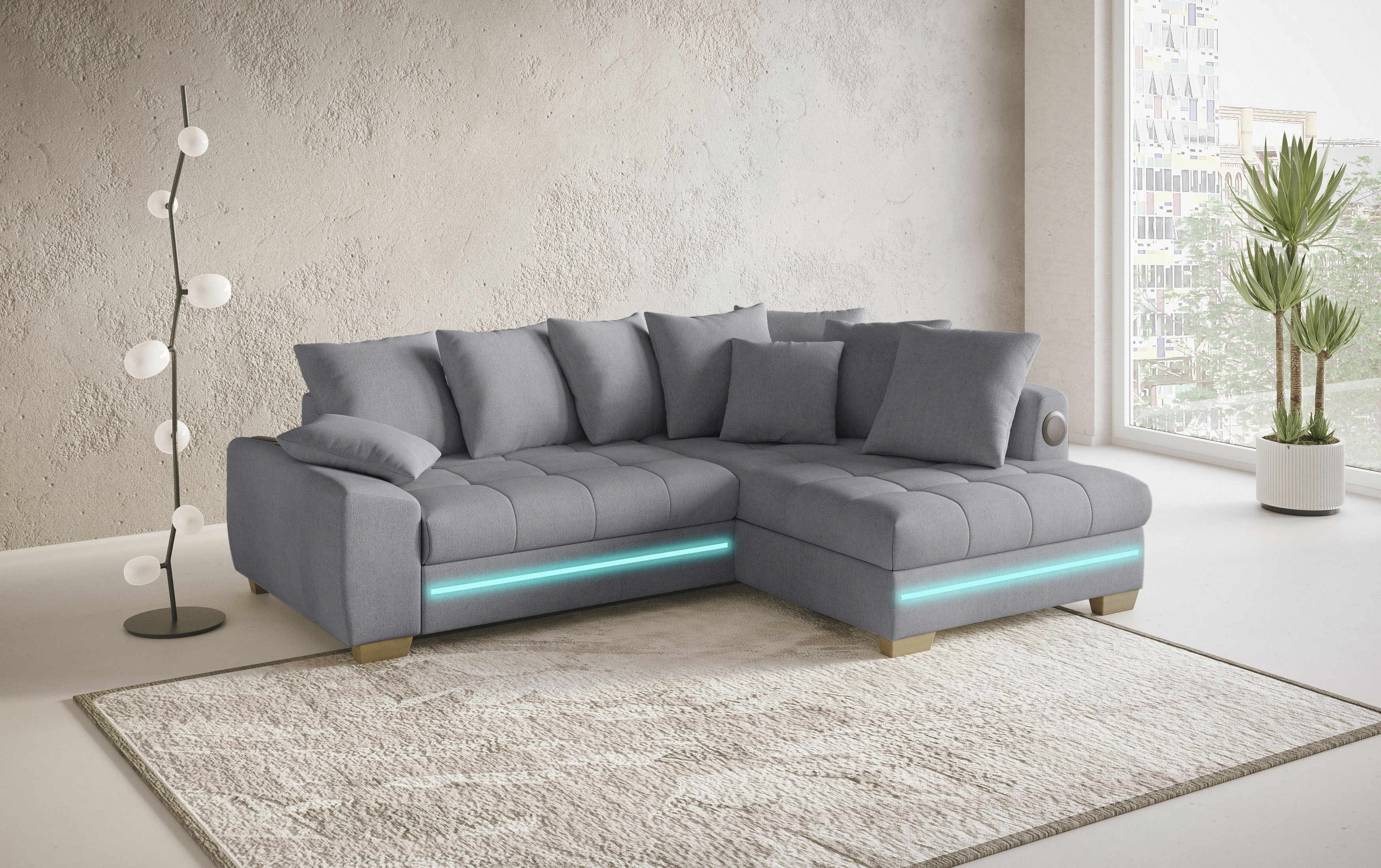 Mr. Couch Ecksofa "Nikita II, L-Form", mit Kaltschaum, RGB-LED, Soundsystem günstig online kaufen