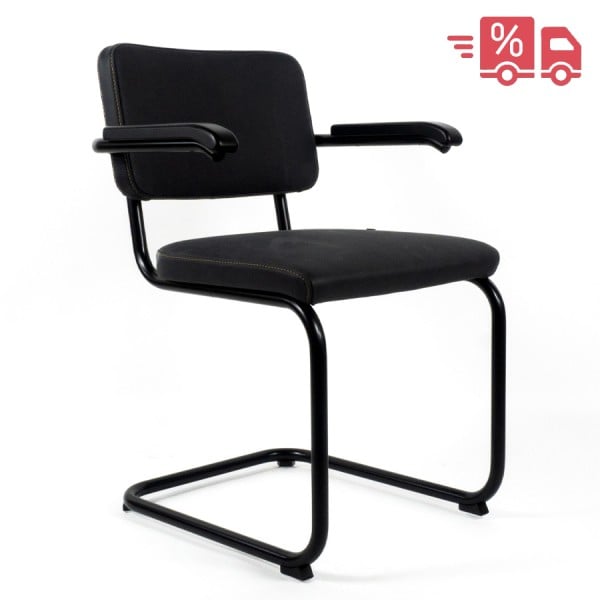 ABVERKAUF: THONET Stahlrohr-Freischwinger S 64 PV | Polstersitz Nappaleder günstig online kaufen