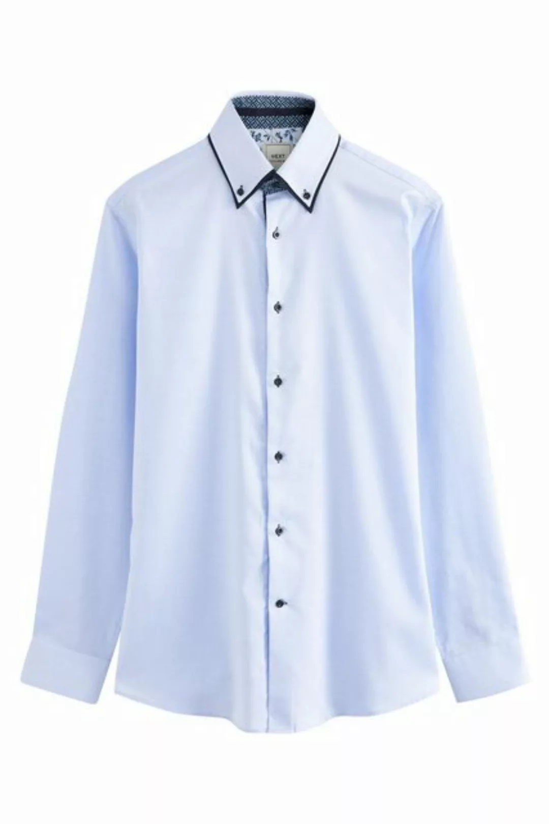 Next Langarmhemd Hemd mit Doppelkragen und Besatz (1-tlg) günstig online kaufen