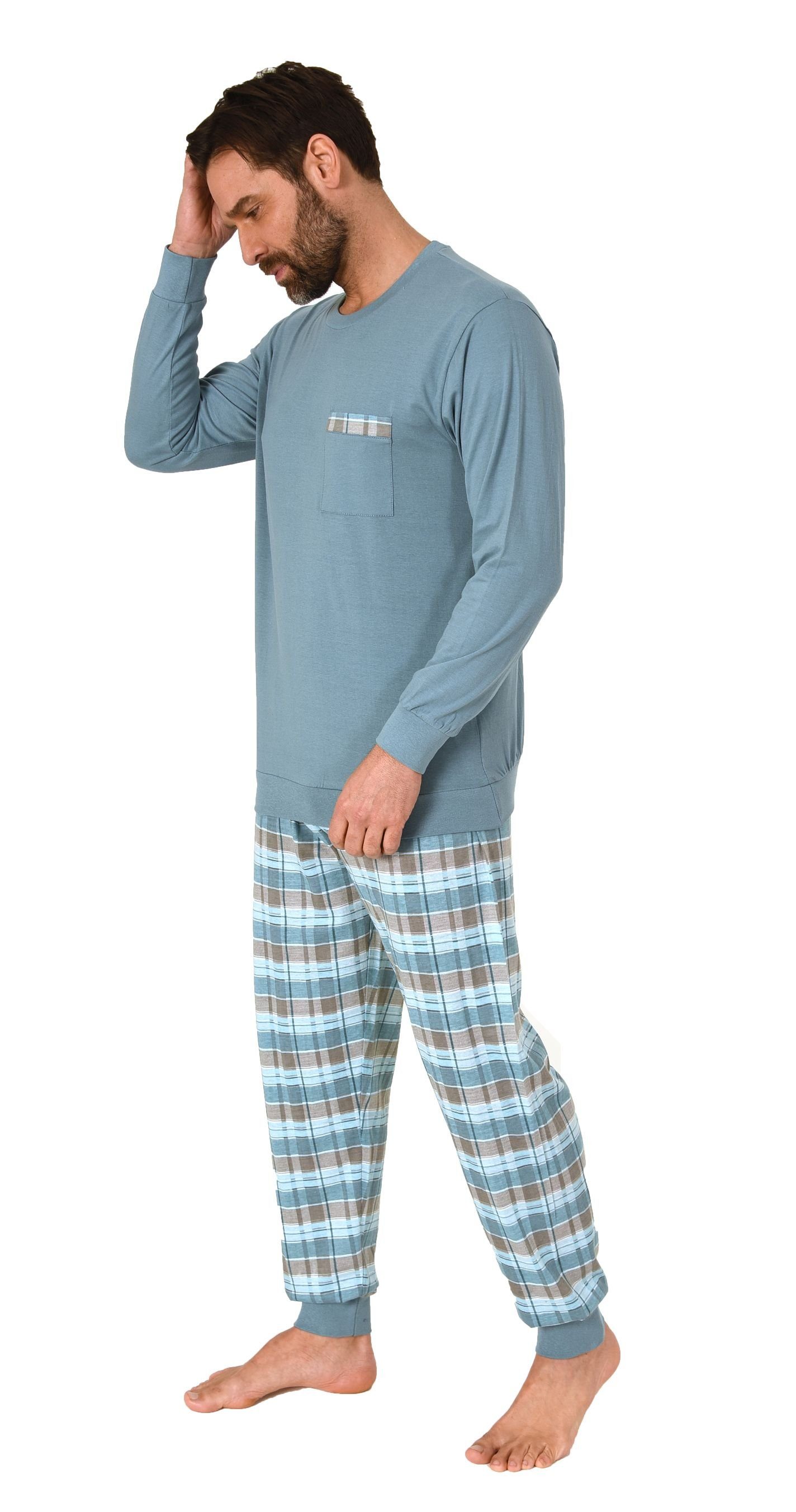 Normann Pyjama Herren langarm Schlafanzug mit günstig online kaufen