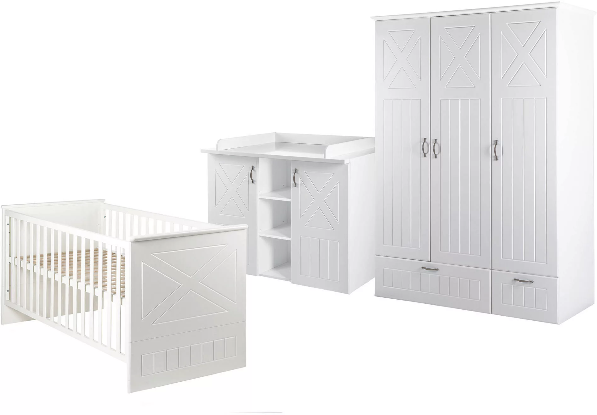 roba® Babyzimmer-Komplettset, (Set, 3 tlg., Kinderbett, Schrank, Wickelkomm günstig online kaufen