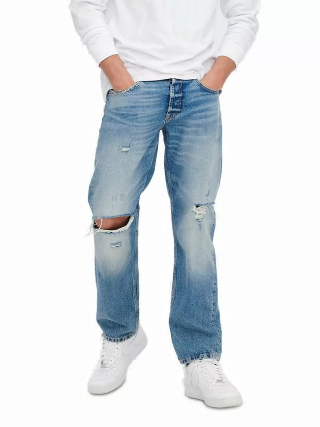 Only & Sons Herren Jeans ONSEDGE LOOSE 4067 - Relaxed Fit - Blau - Light Bl günstig online kaufen