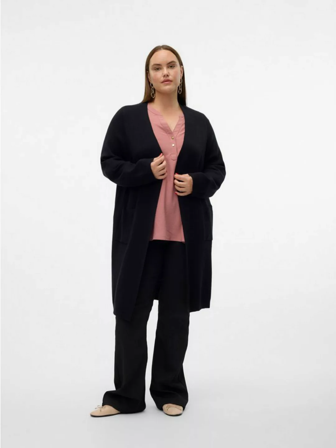 Vero Moda Curve Strickjacke VMCSABA (1-tlg) Plain/ohne Details günstig online kaufen