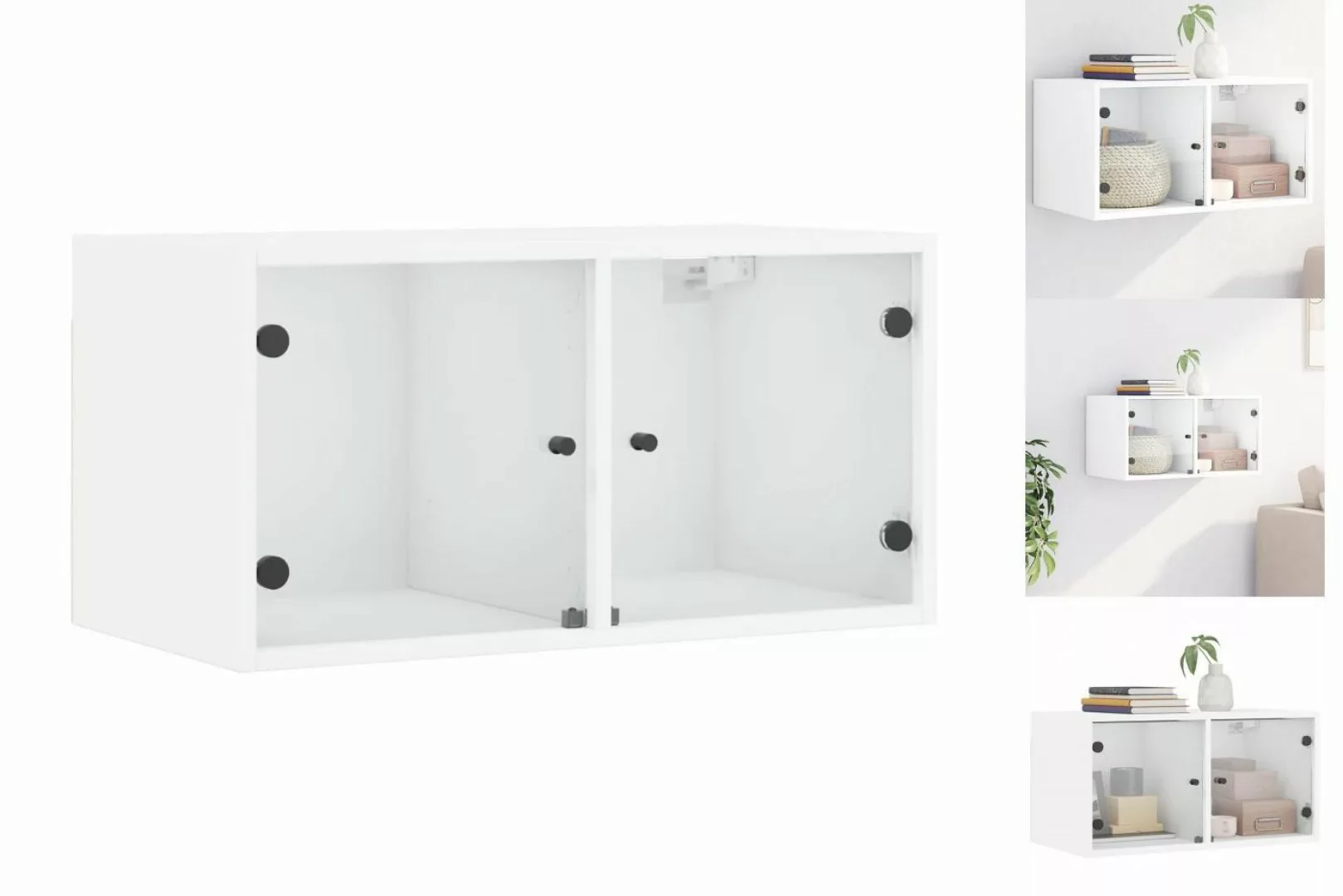 vidaXL Hängeschrank Hängeschrank Wandschrank mit Glastüren Weiß 68,5x37x35 günstig online kaufen