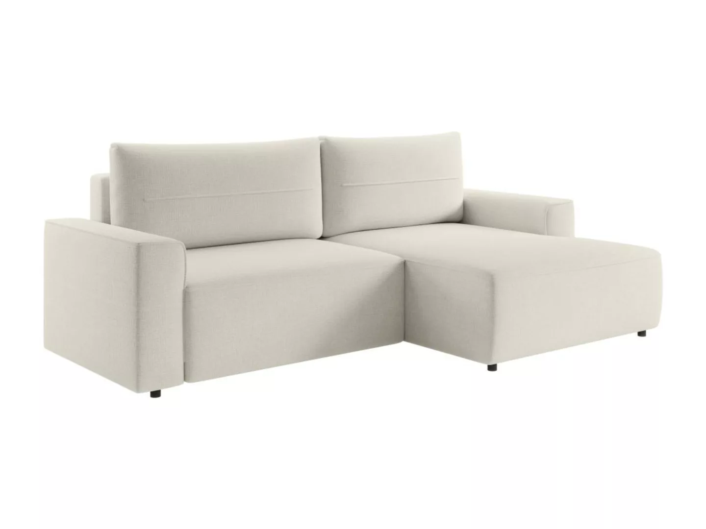 Ecksofa mit Schlaffunktion - Ecke rechts - Strukturstoff - Beige - VESATO günstig online kaufen