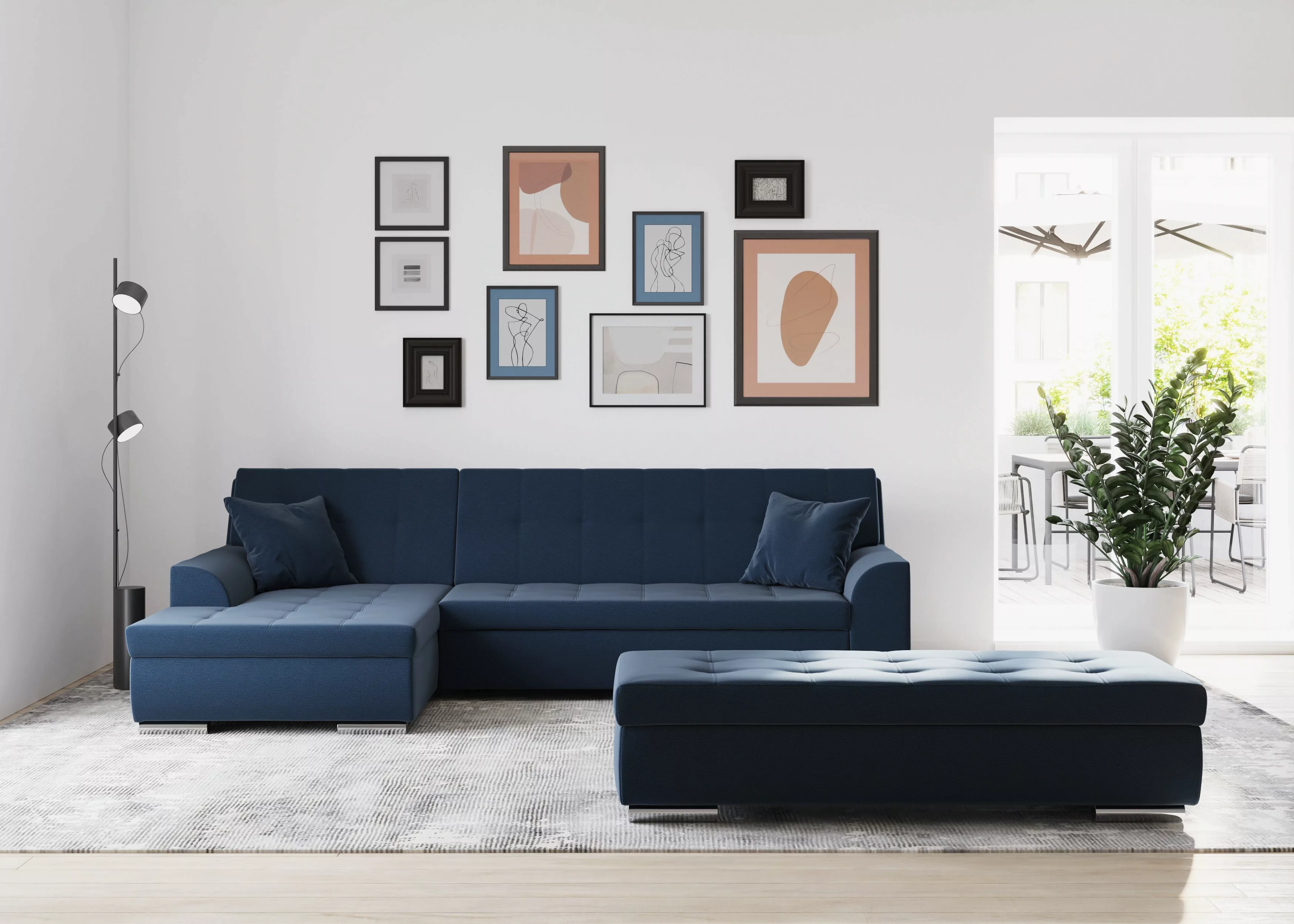 DOMO collection Ecksofa Treviso, wahlweise mit Bettfunktion, incl. Zierkiss günstig online kaufen