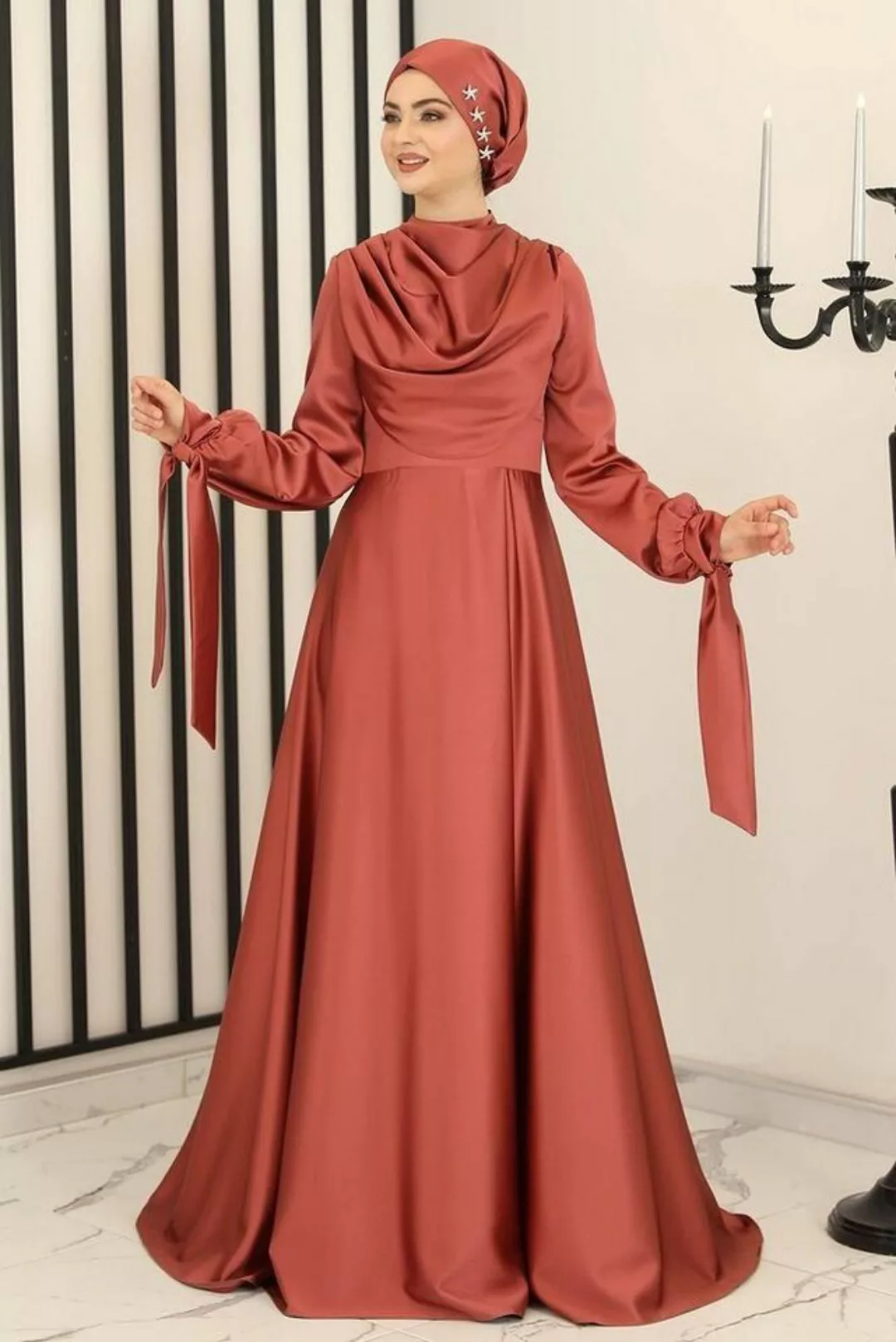 Modavitrini Abendkleid Damen Kleid langärmliges Maxikleid Abiye Abaya Hijab günstig online kaufen