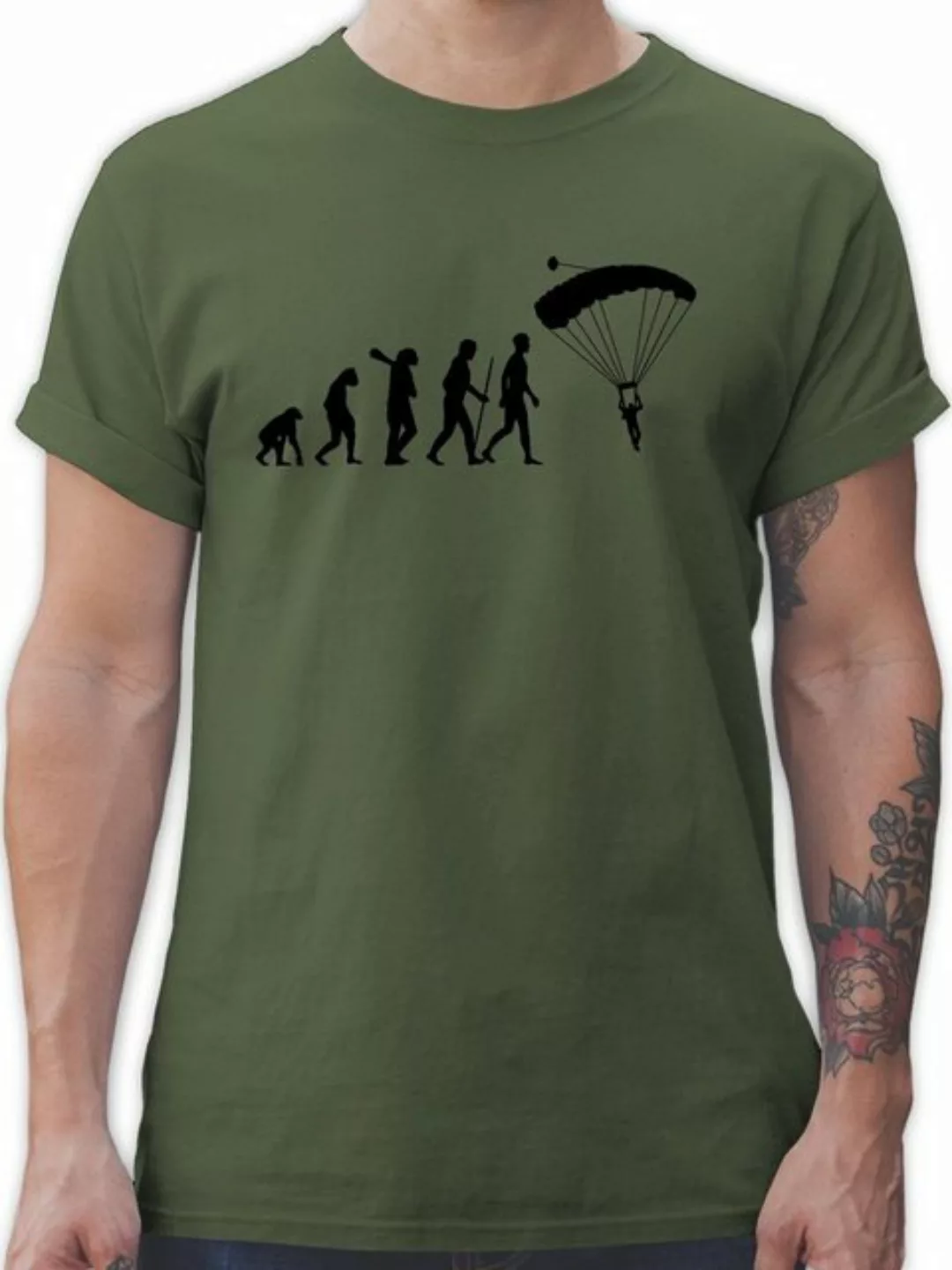 Shirtracer T-Shirt Fallschirmspringen Evolution Evolution Outfit günstig online kaufen