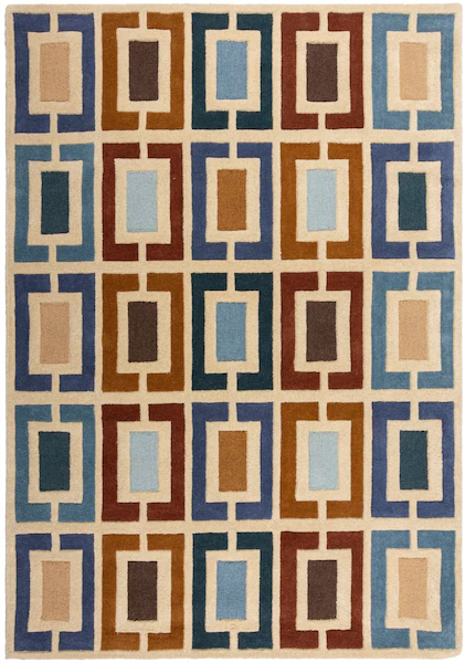 FLAIR RUGS Wollteppich »Retro Blocks«, rechteckig, Retro Blocks geschnitzte günstig online kaufen