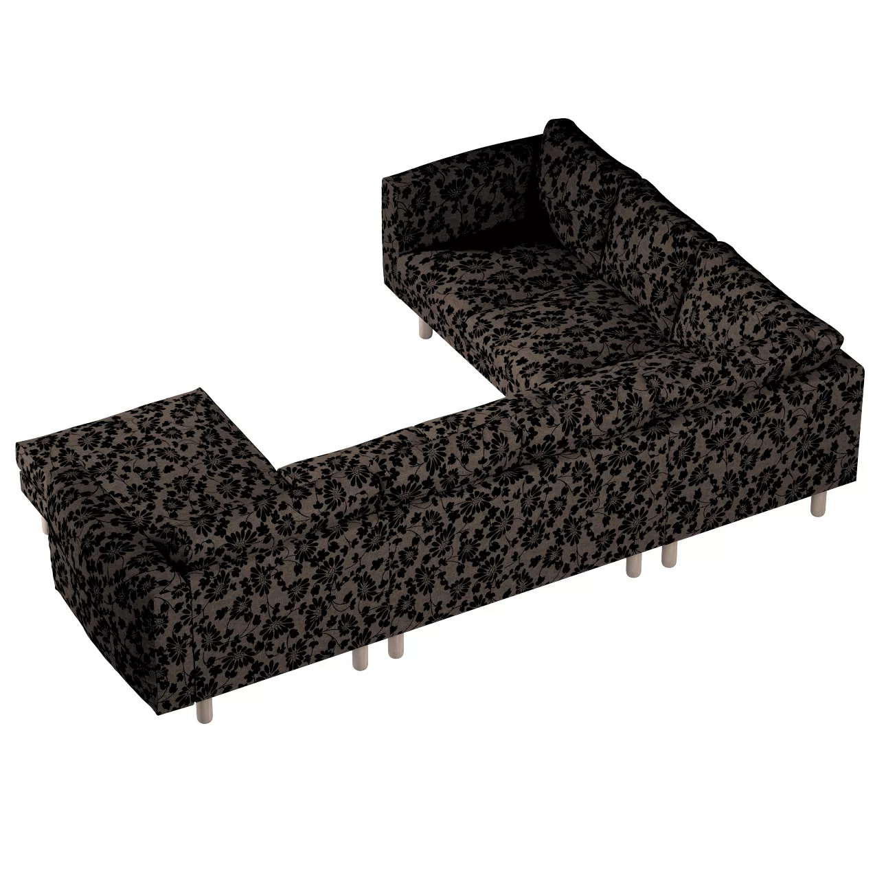 Bezug für Norsborg 5-Sitzer Ecksofa mit Recamiere, braun-schwarz, Norsborg günstig online kaufen