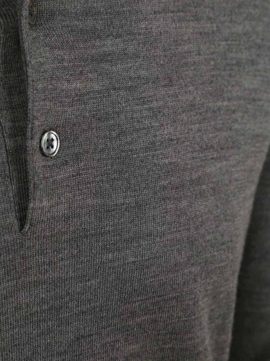 Profuomo Longsleeve Poloshirt Merinowolle Grau - Größe S günstig online kaufen
