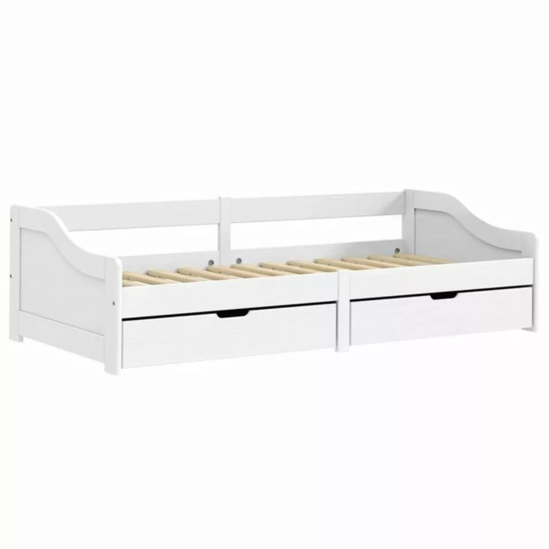 vidaXL Bett, Tagesbett mit 2 Schubladen IRUN Weiß 90x200cm Massivholz Kiefe günstig online kaufen