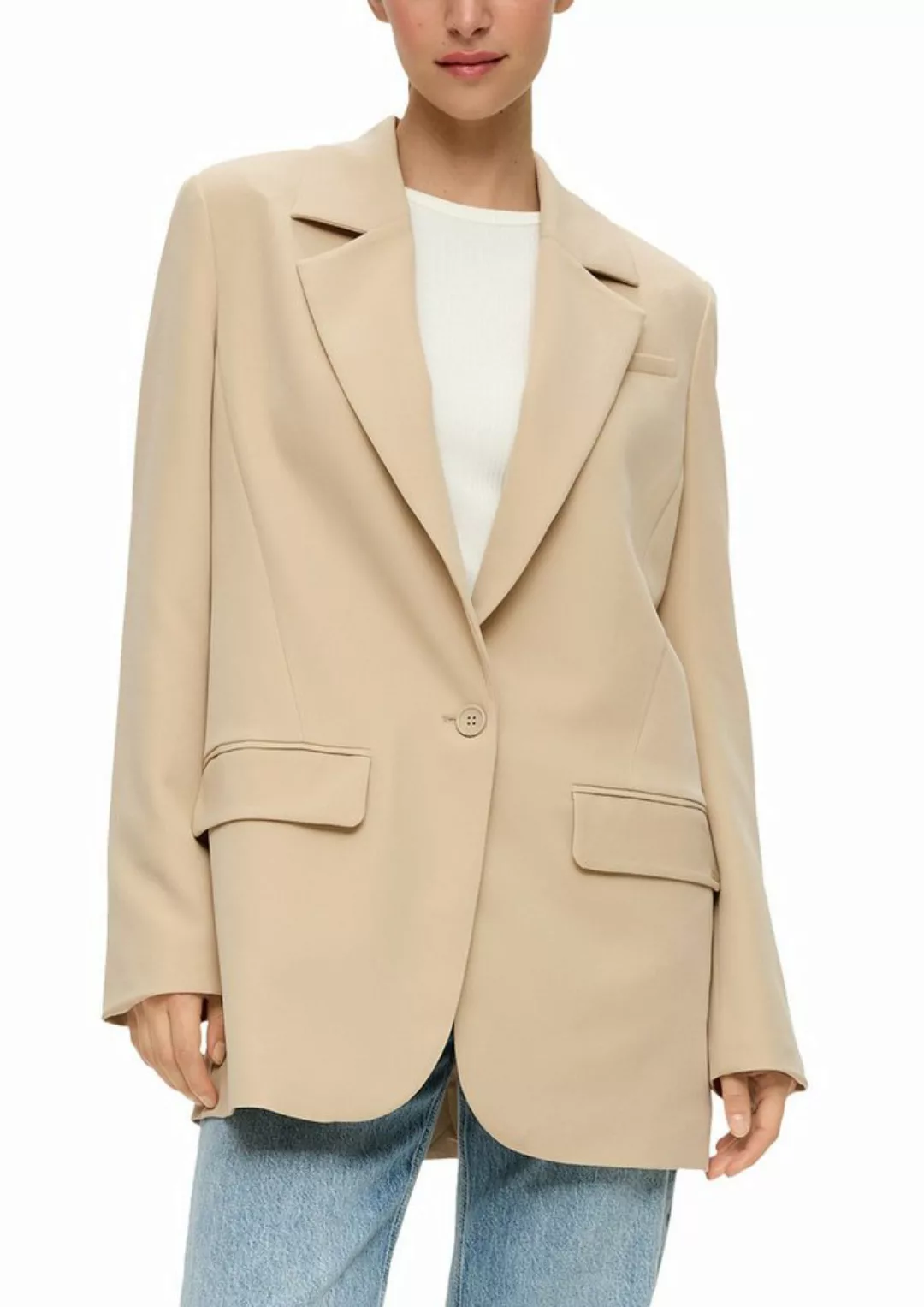 QS Kurzjacke QS by s.Oliver Oversize Blazer mit Pattentaschen i (1-St) Nich günstig online kaufen