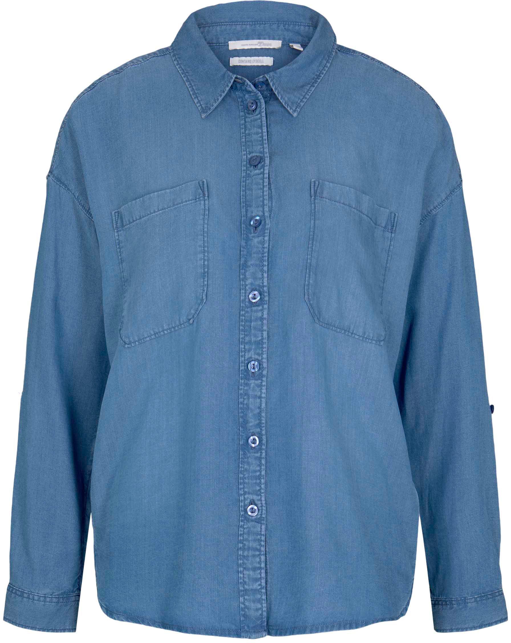 Tom Tailor Tencel Button Langarm Hemd 2XL Blue Denim günstig online kaufen