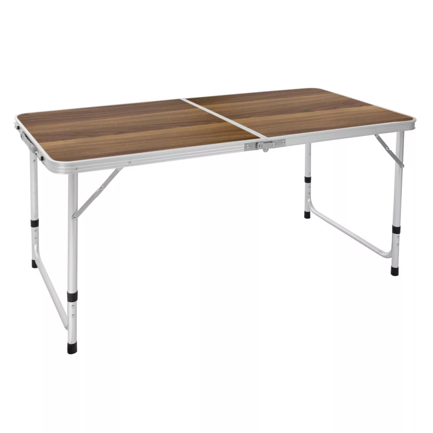 ECD Germany Campingtisch mit Tragegriff 120x60x55/63/70 cm Braun Klappbar günstig online kaufen