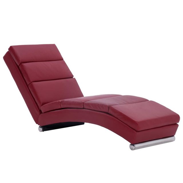 vidaXL Chaiselongue Chaiselongue Weinrot Kunstleder, 1 Teile günstig online kaufen