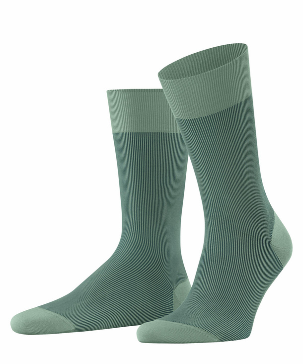 FALKE Fine Shadow Herren Socken, 41-42, Grün, Rippe, Baumwolle, 13141-75380 günstig online kaufen