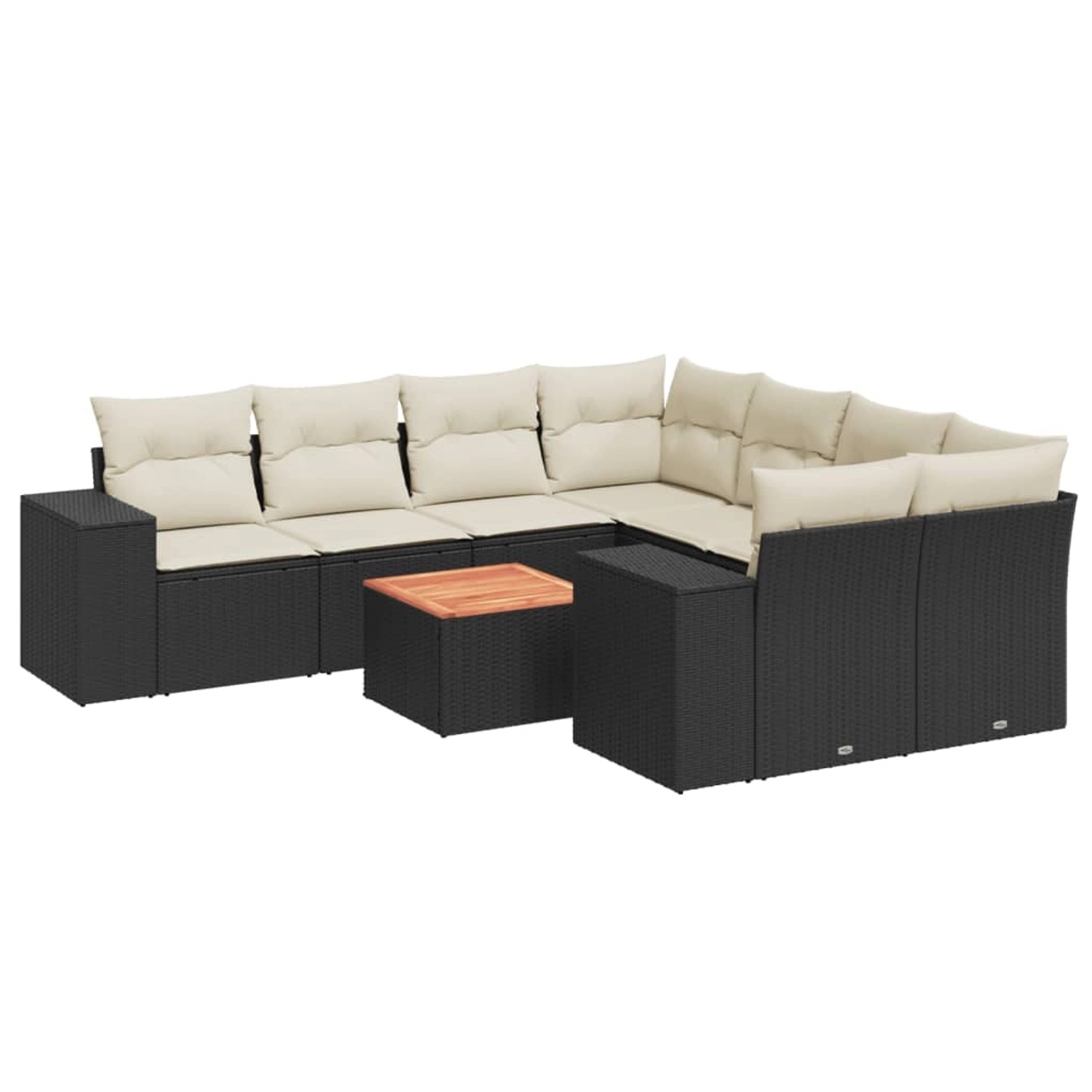 vidaXL 9-tlg Garten-Sofagarnitur mit Kissen Schwarz Poly Rattan Modell 153 günstig online kaufen