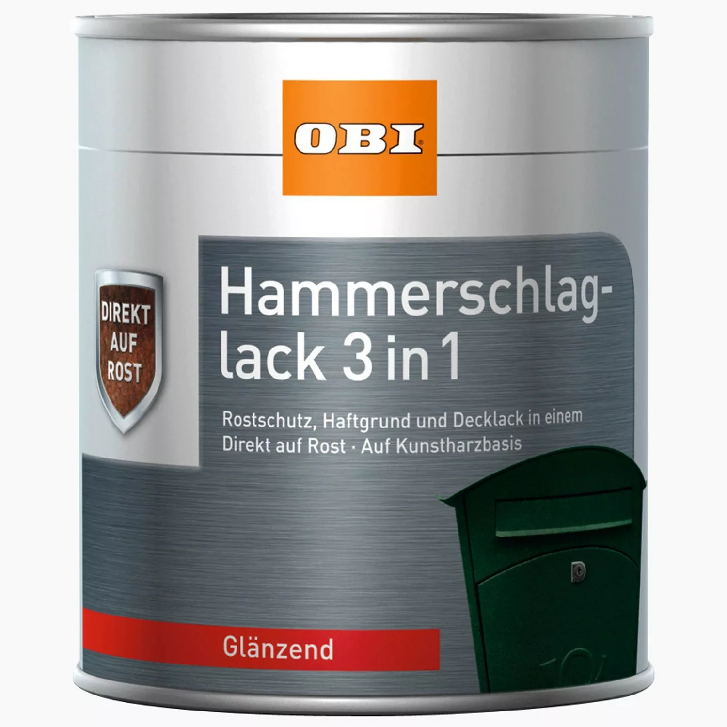 OBI Hammerschlaglack 3in1 Schwarz glänzend 375 ml günstig online kaufen