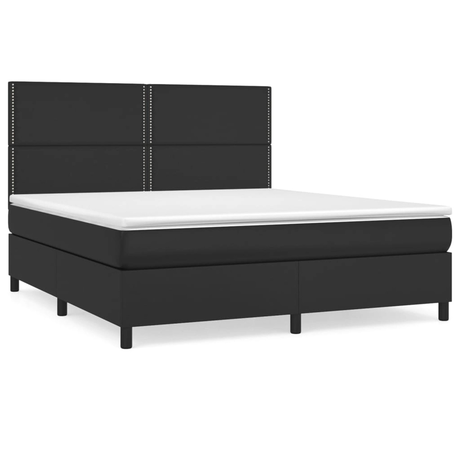 vidaXL Boxspringbett mit Matratze Schwarz 180x200 cm Kunstleder1466187 günstig online kaufen