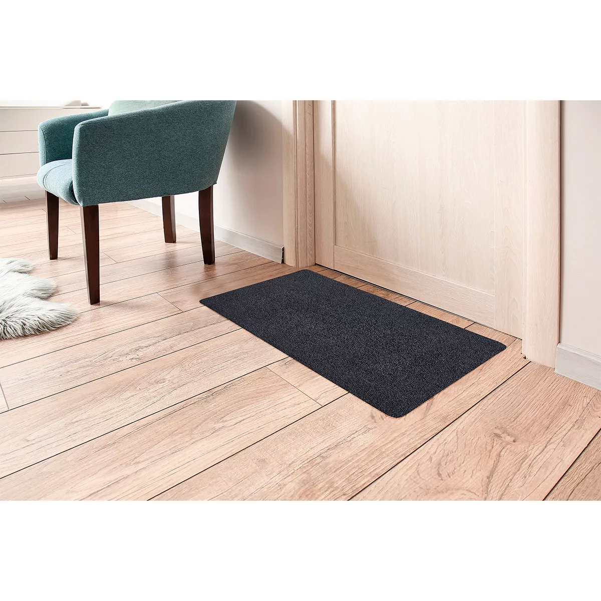 HOMCOM Fußmatte aus Baumwolle waschbar Anthrazit 80 x 50 x 0,45 cm   Aosom günstig online kaufen