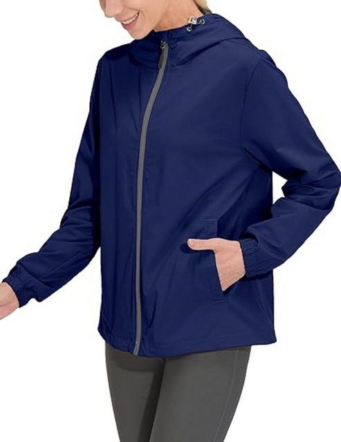 Fleecejacke Sportjacke mit Kapuze Softshelljacke Wasserabweisend Blau-M günstig online kaufen