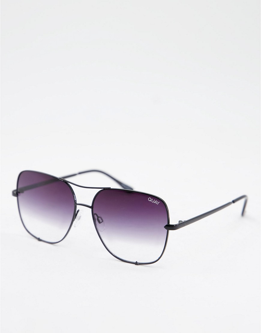 Quay – Piloten-Sonnenbrille mit Farbverlauf in Schwarz günstig online kaufen