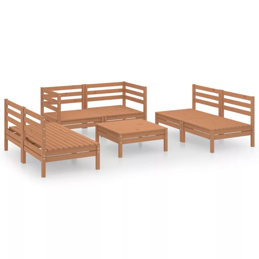 7-tlg. Garten-lounge-set Honigbraun Massivholz Kiefer günstig online kaufen