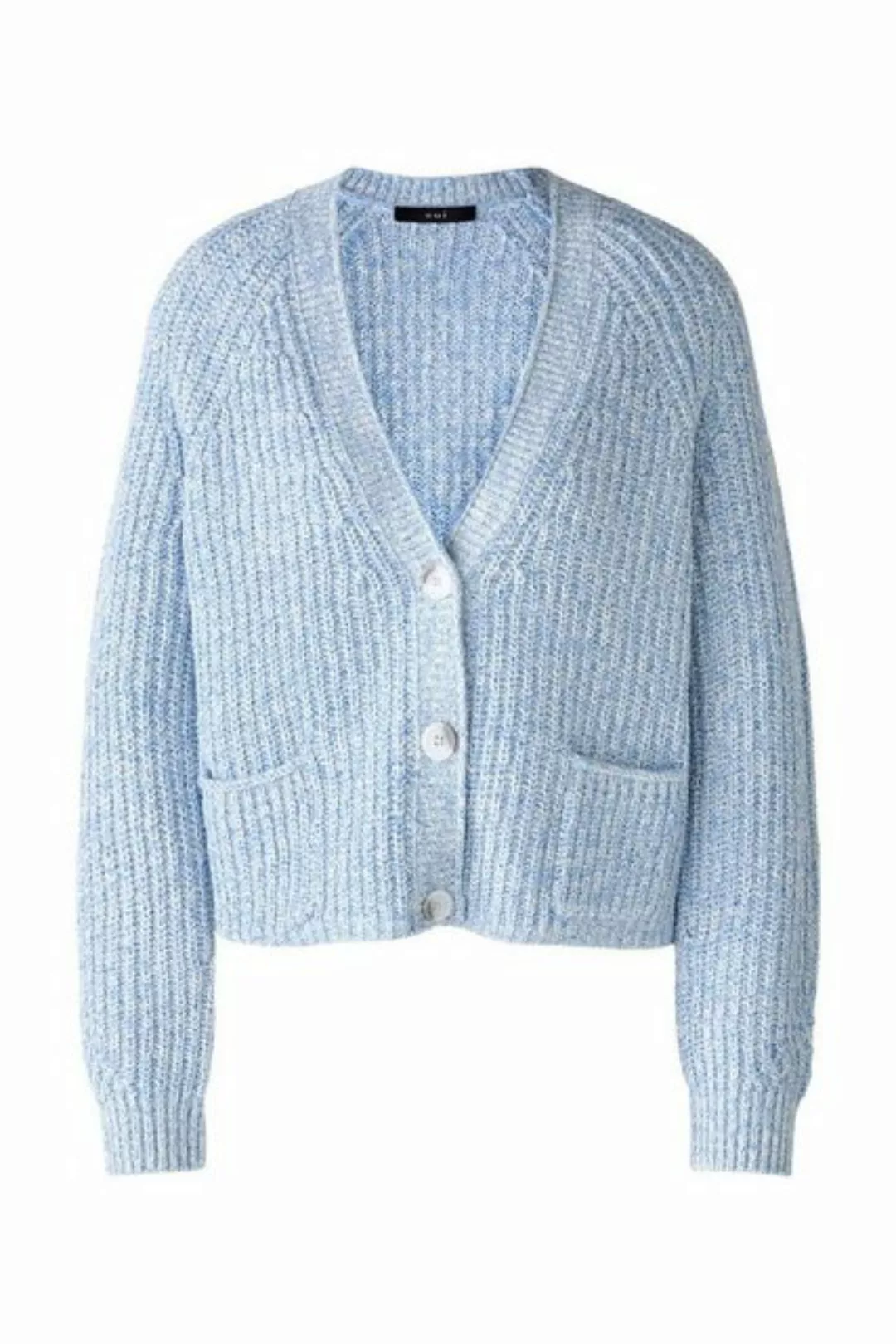 Oui Strickjacke Jacke/Jacket, lt blue white günstig online kaufen