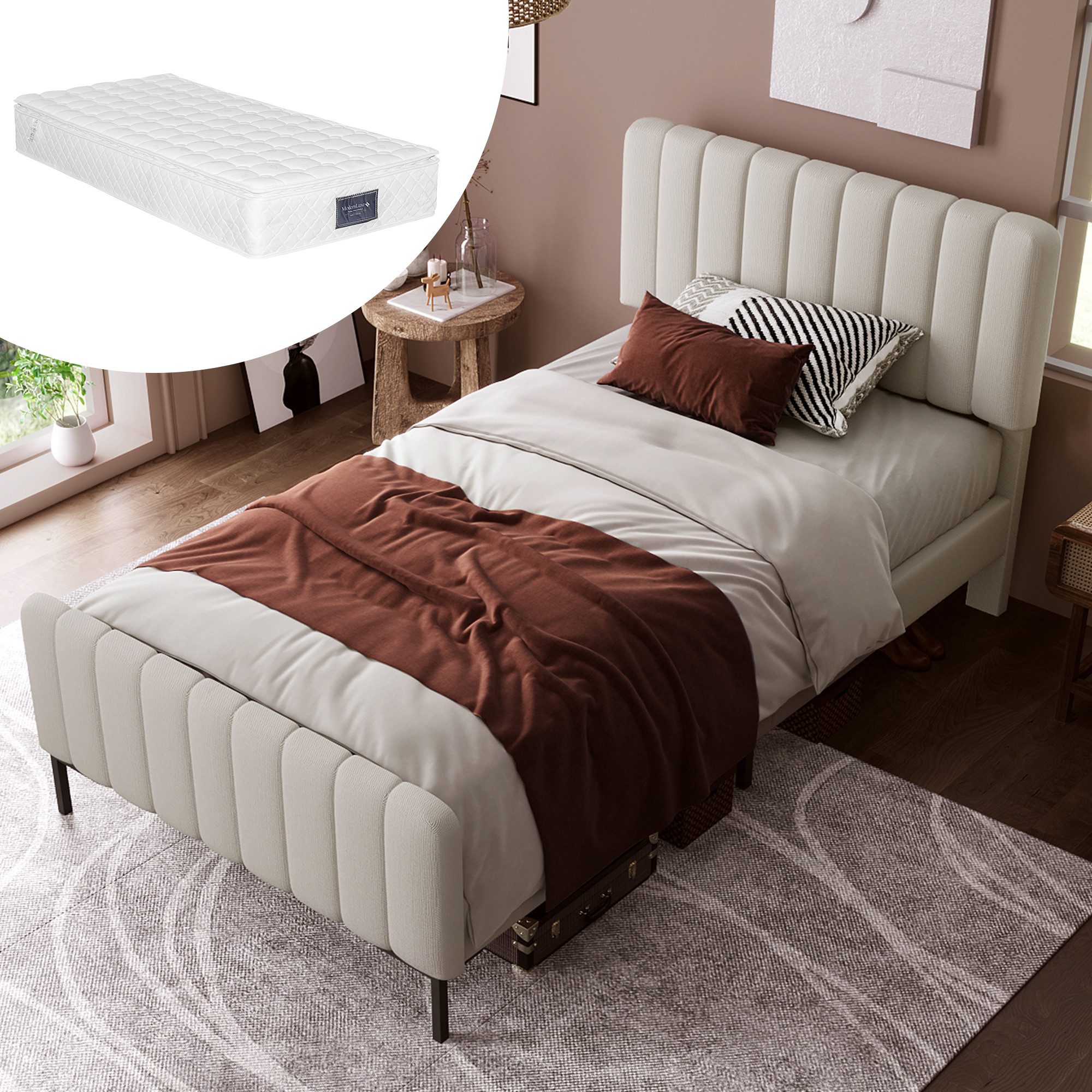 HAUSS SPOLE Polsterbett Einzelbett Holzbett Polsterbett günstig online kaufen