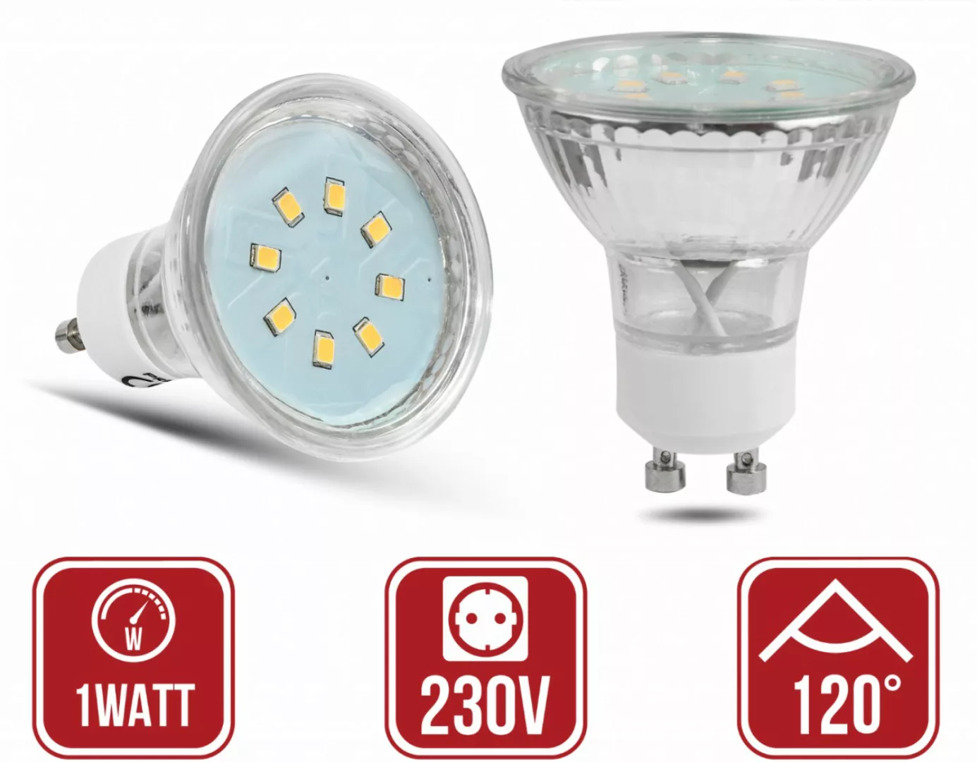 GU10 1Watt LED 230Volt Leuchtmittel günstig online kaufen
